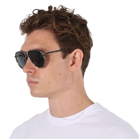 burberry be3135|Burberry Scott Dark Grey Pilot Men's Sunglasses .